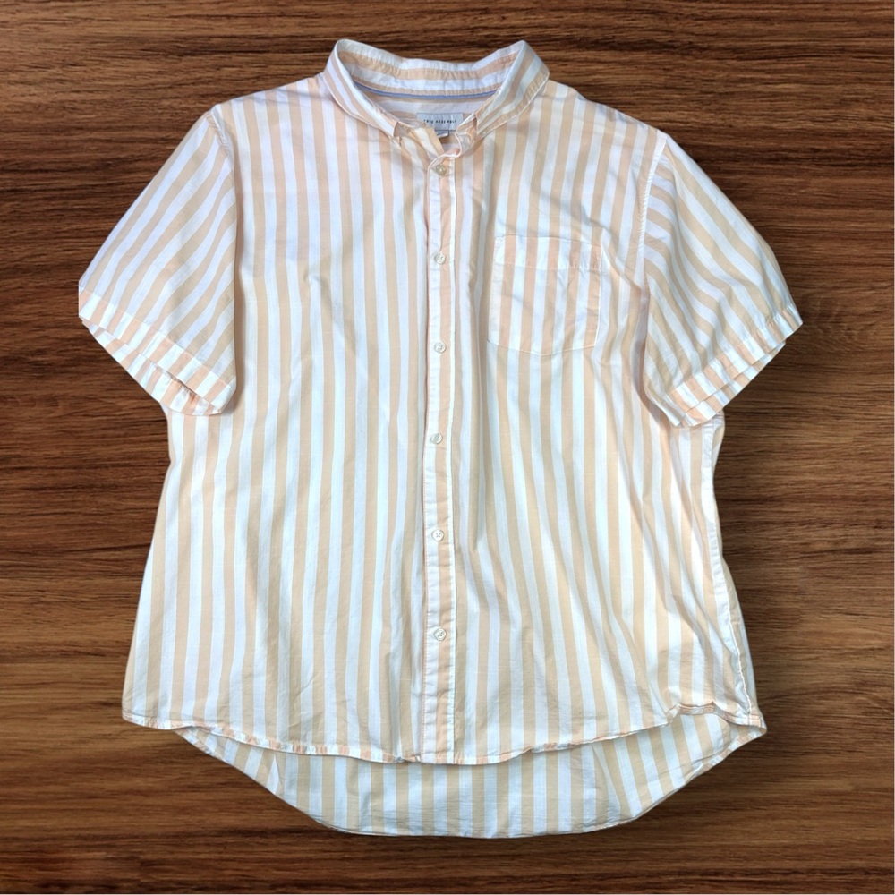 Free Assembly Men’s Striped Short Sleeve Casual Button Down Shirt. Size 3XL